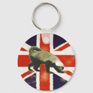 Porte-clés Vintage Union Jack Honey Badger Porte - clé de bas
