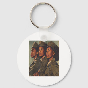 Porte-clés Vintage US Armée Sisterhood noire Femmes Soldats M