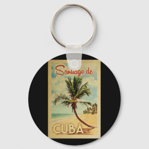 Porte-clés Vintage voyage de palmier Santiago de Cuba