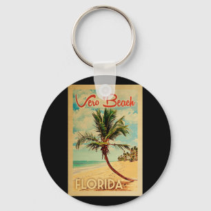 Porte-clés Vintage voyage de plage de palmier de Vero Beach