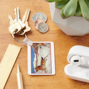 Porte-clés Vintage voyage, hiver en Engadin Suisse