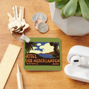 Porte-clés Vintage voyage Jakarta Indonésie Hotel Nederlanden