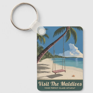 Porte-clés Vintage voyage Maldives de la mer Pittoresque