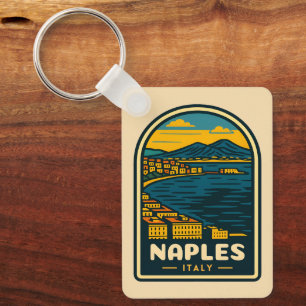 Porte-clés Vintage voyage Naples Italie Retro Pittoresque Côt