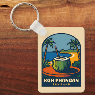 Porte-clés Vintage voyage rétro Koh Phangan Island Thaïlande