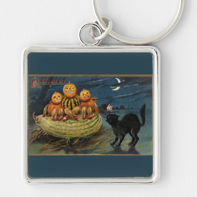 Porte-clés Vintages Citrouilles d'Halloween (Devant)