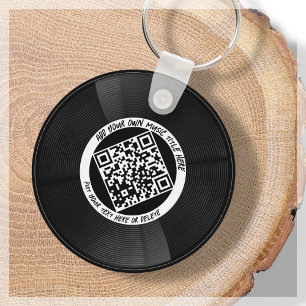 Porte-clés Vinyle   DJ musicien   Code QR