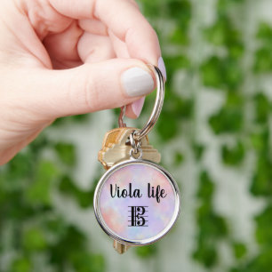 Porte-clés Viola Life Alto Clef Purple Rose Aquarelle