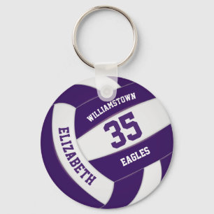 Porte-clés violet blanc filles garçons équipe couleurs volley