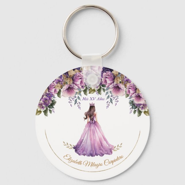 Porte-clés Violet Lilac Quinceañera Porte - clé (Recto)