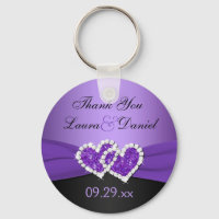 Violet, Noir Coeurs joints Mariage Faveur Porte -