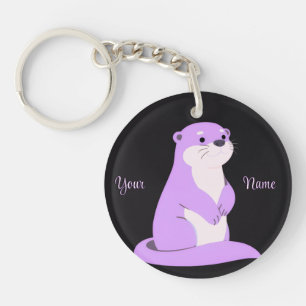 Porte-clés violet personnalisé mignon Kawaii en no