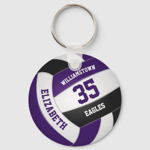 Porte-clés violette noir filles garçons équipe couleurs volle