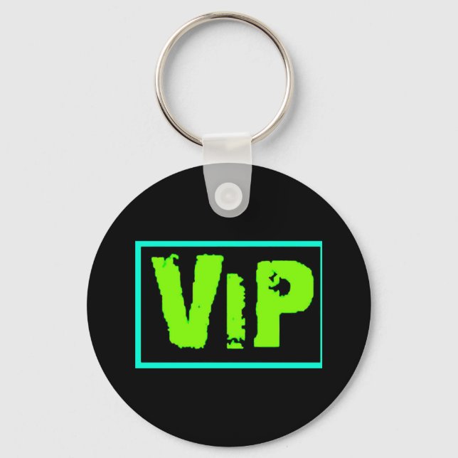 Porte-clés vip neon green music soirée discothèque discothèqu (Recto)