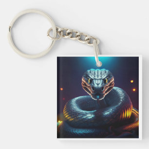 Porte-clés Vipère argentée serpent langue qui darde