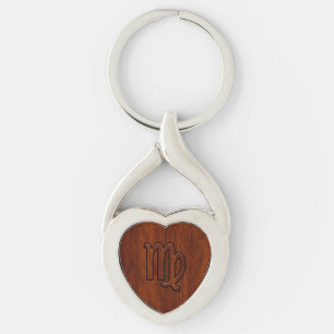 Porte-clés Virgo Zodiac Connexion en bois acajou
