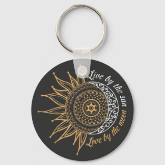 Porte-clés Vis au soleil, amour à la lune