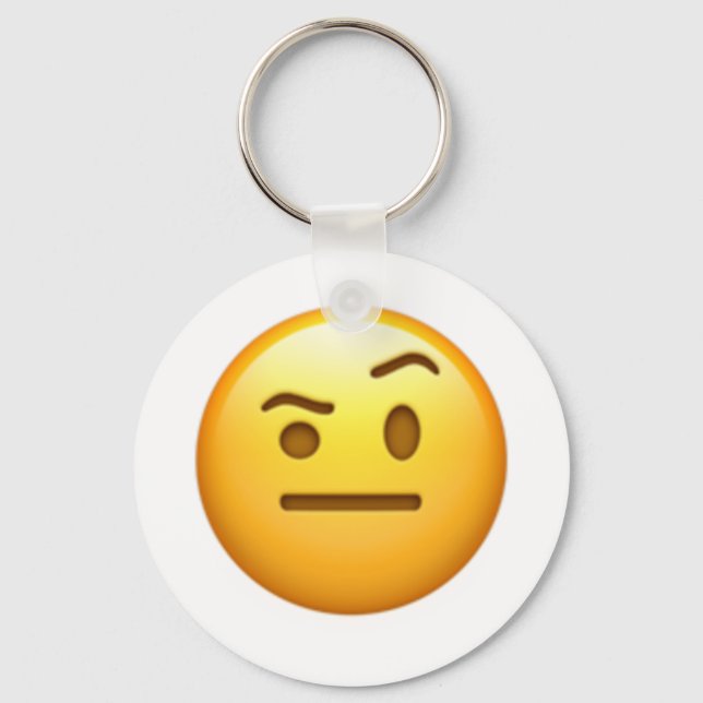 Porte-clés Visage avec un sourcil levé - Emoji (Recto)