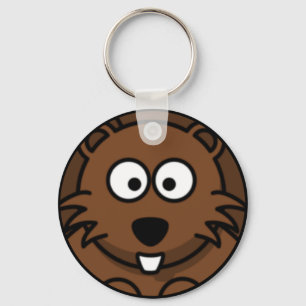 Porte-clés Visage de castor de dessin