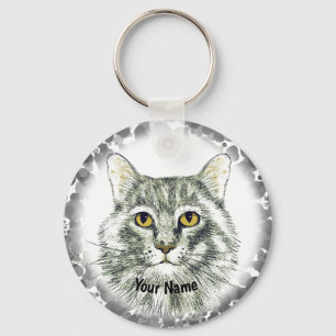 Porte-clés visage de chat