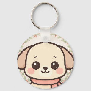 Porte-clés visage de chiot kawaii mignon