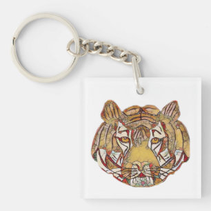 Porte-clés visage de tigre
