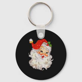 Porte-clés Visage rétro joyeux de Père Noël Saint-Nicolas vin