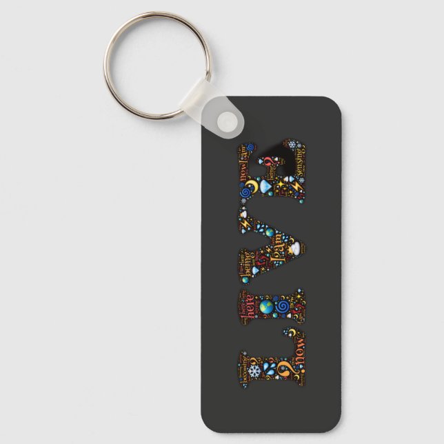 Porte-clés Vivez Dans L'Art Word Inspirationnel Actuel (Recto)