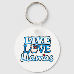 Porte-clés Vivre, Amour, Llamas