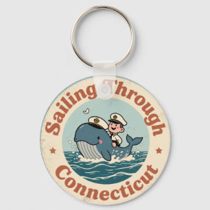 Porte-clés Voile Ancien à Travers le Baleine du Connecticut
