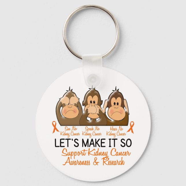 Porte-clés Voir Parler Entendre Pas De Cancer Du Rein 2 (Recto)