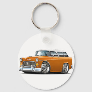 Porte-clés Voiture 1955 Orange-Blanche de nomade de Chevy