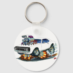 Porte-clés Voiture 1967 Blanc-Noire de Camaro solides