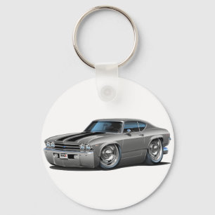 Porte-clés Voiture 1969 Argent-Noire de Chevelle