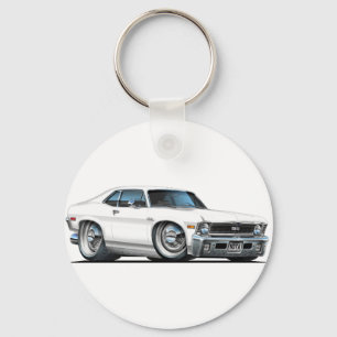 Porte-clés Voiture blanche Chevy Nova