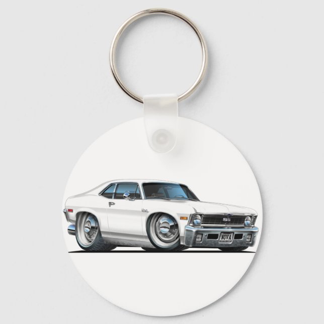 Porte-clés Voiture blanche Chevy Nova (Recto)