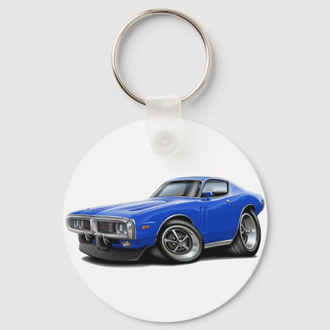 Porte-clés Voiture bleue Charger 1973-74 (Recto)