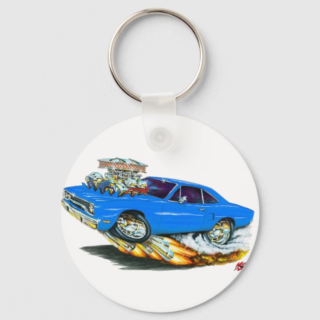 Porte-clés Voiture bleue Roadrunner 1970 (Recto)