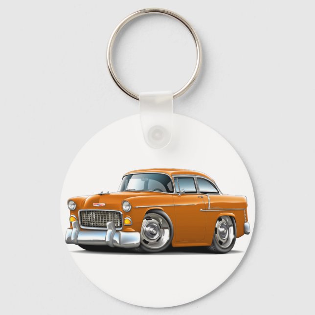 Porte-clés Voiture Chevy Belair Orange 1955 (Recto)