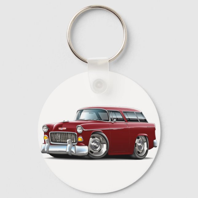 Porte-clés Voiture Chevy Nomad Maroon 1955 (Recto)