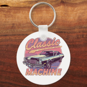 Porte-clés Voiture Classique de Style Vaporwave