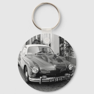 Porte-clés Voiture classique noir et blanc