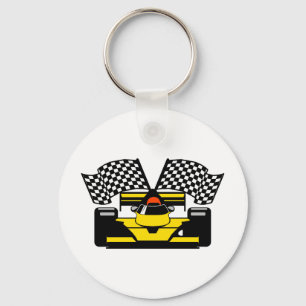 PORTE-CLÉS VOITURE DE COURSE JAUNE