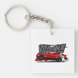 Porte-clés VOITURE DE COURSE VROOM À VITESSE COMPLÈTE! Porte-