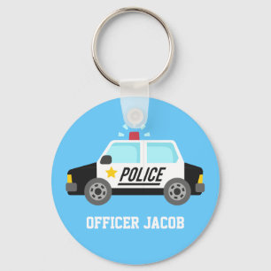 Porte-clés Voiture de police classique avec Siren Name