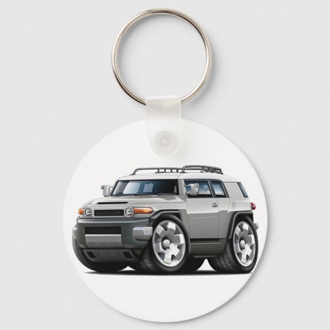 Porte-clés Voiture en argent Fj Cruiser (Recto)