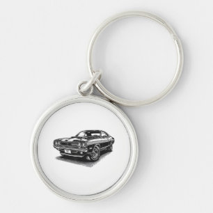 Porte-clés Voiture Musclée Américaine Classique Rétro Vintage