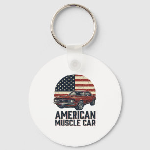Porte-clés Voiture Musclée Américaine Vintage Flag Shirt Desi