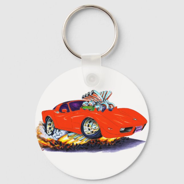 Porte-clés Voiture rouge Corvette 1977-79 (Recto)