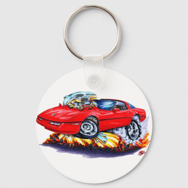 Porte-clés Voiture rouge Corvette 1984-93 (Recto)